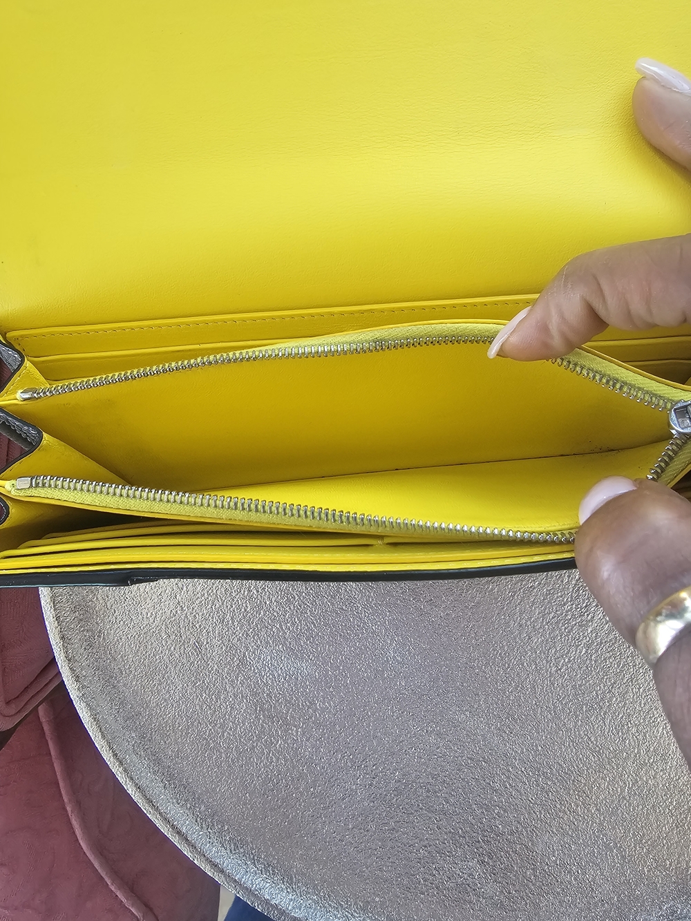 Celine Gray Leather Continental Wallet - Picture 6 of 10